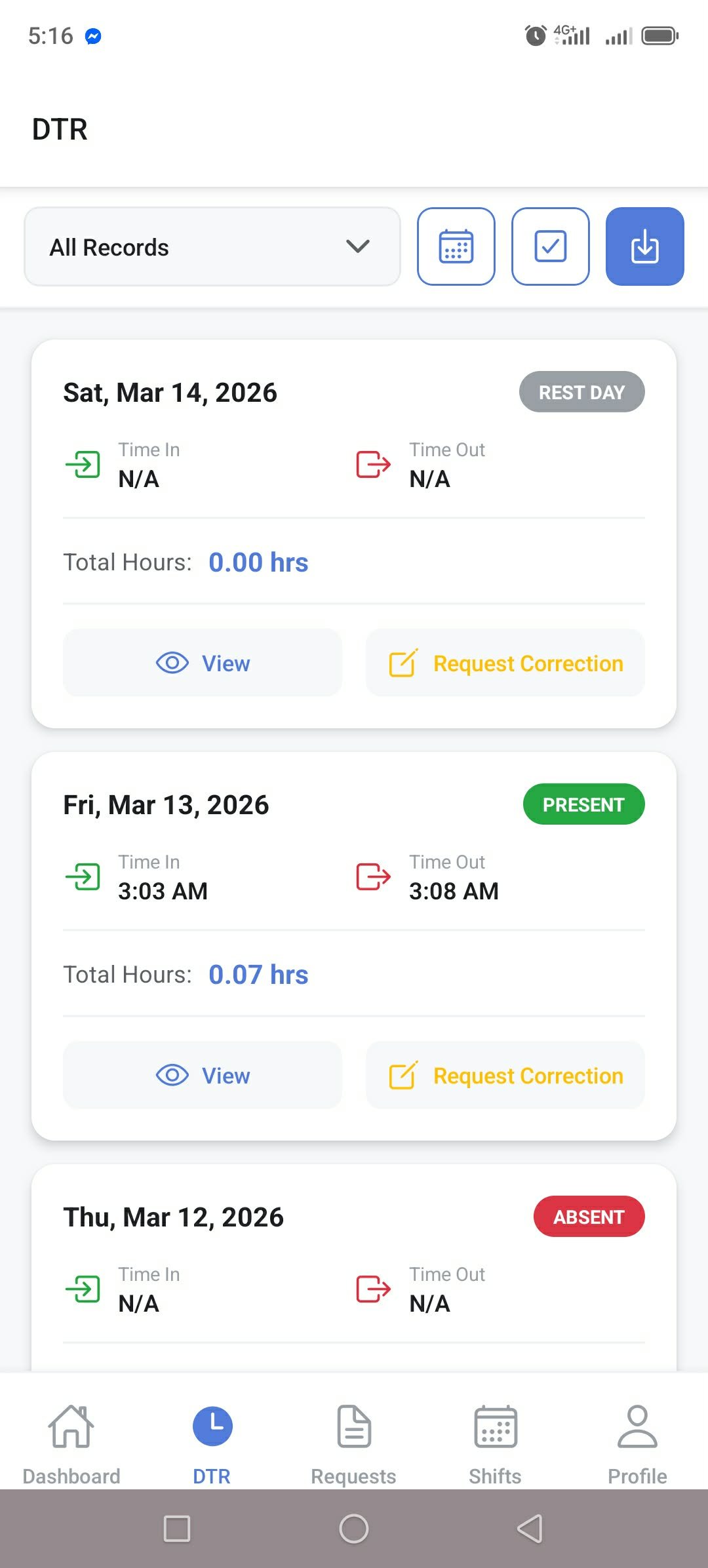 HRIS Mobile DTR
