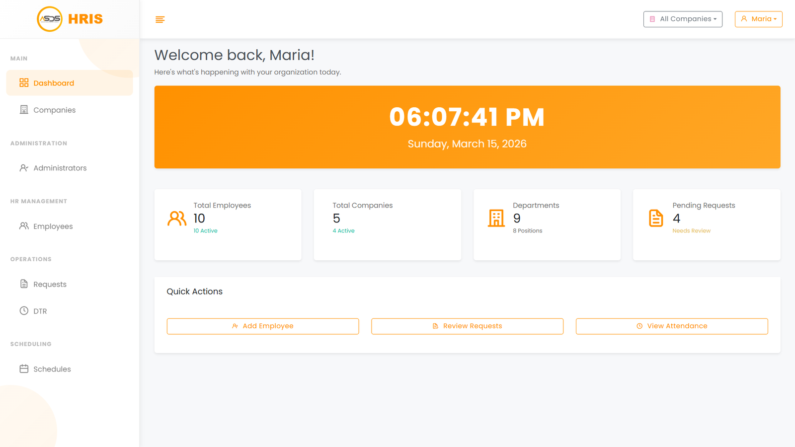 ASDS HRIS Dashboard